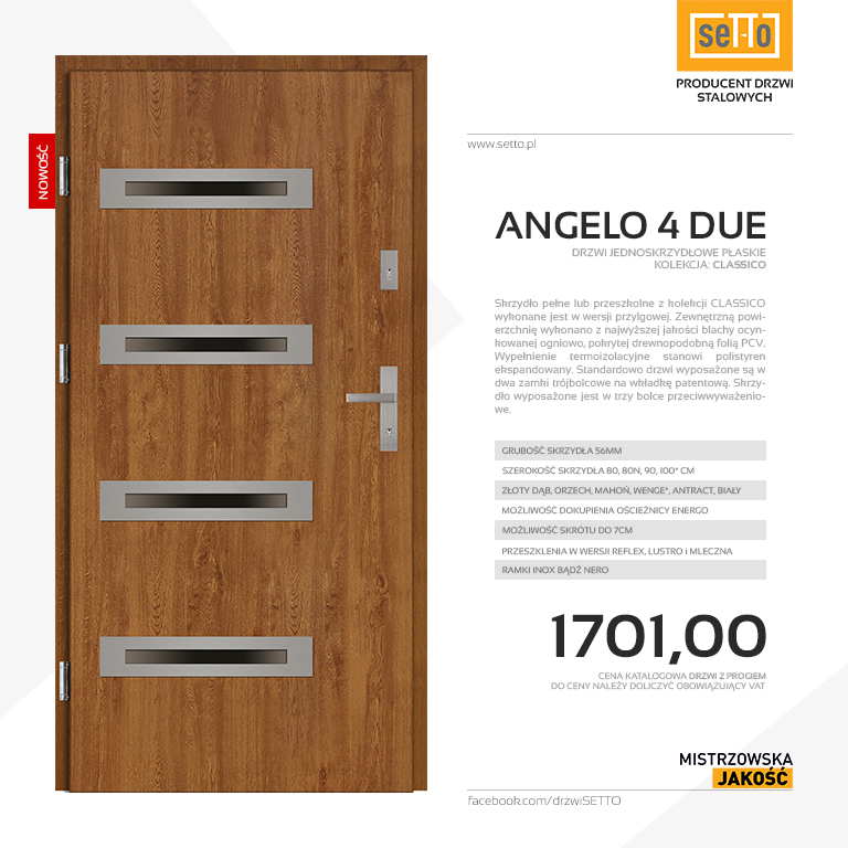 Drzwi stalowe Angelo 4 Due Classico
