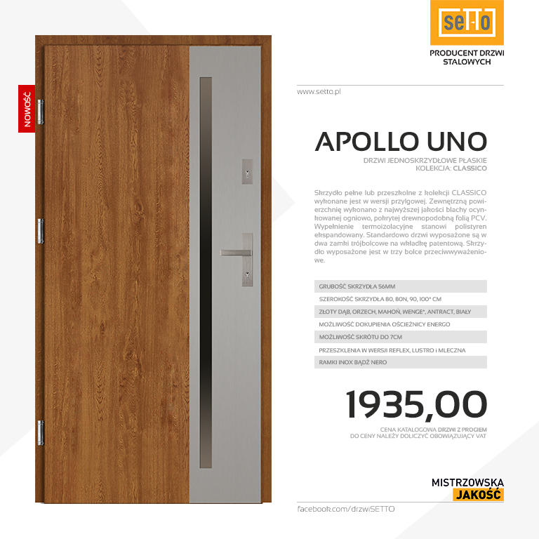 Drzwi wejściowe Apollo Uno Classico
