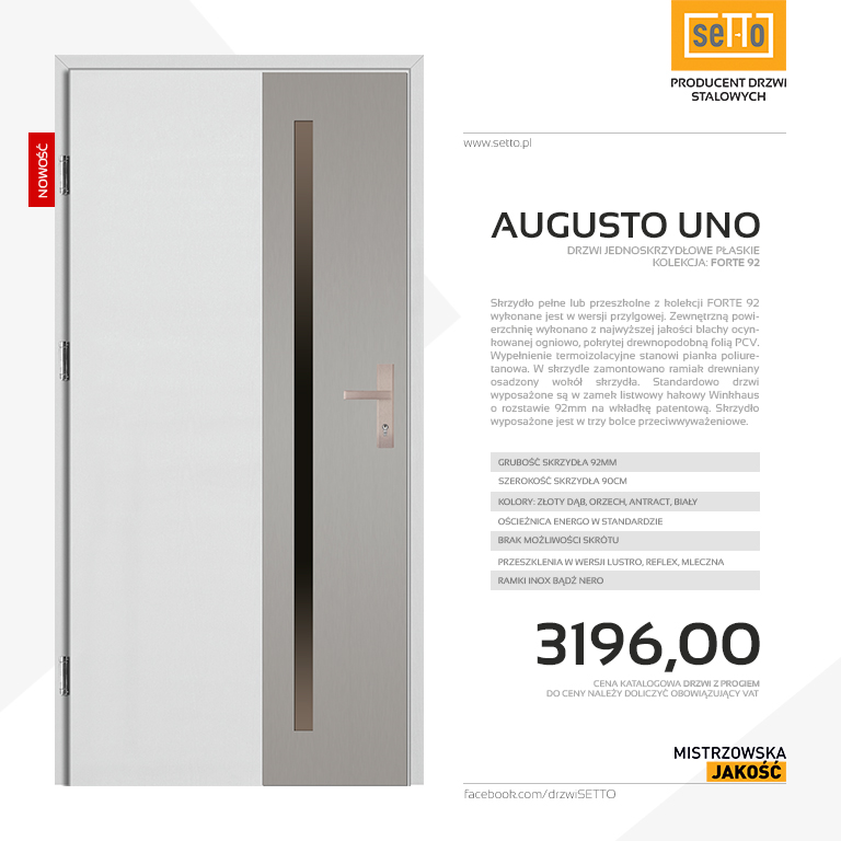 Drzwi wejściowe Augusto Uno 92