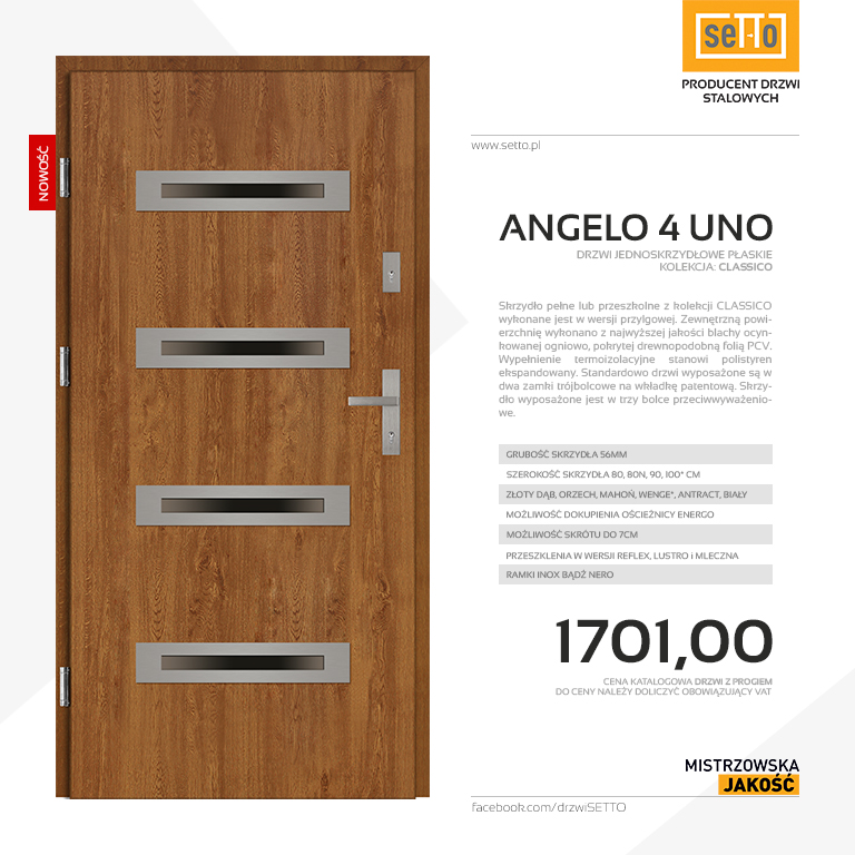 Drzwi zewnętrzne Angelo 4 Uno Classico