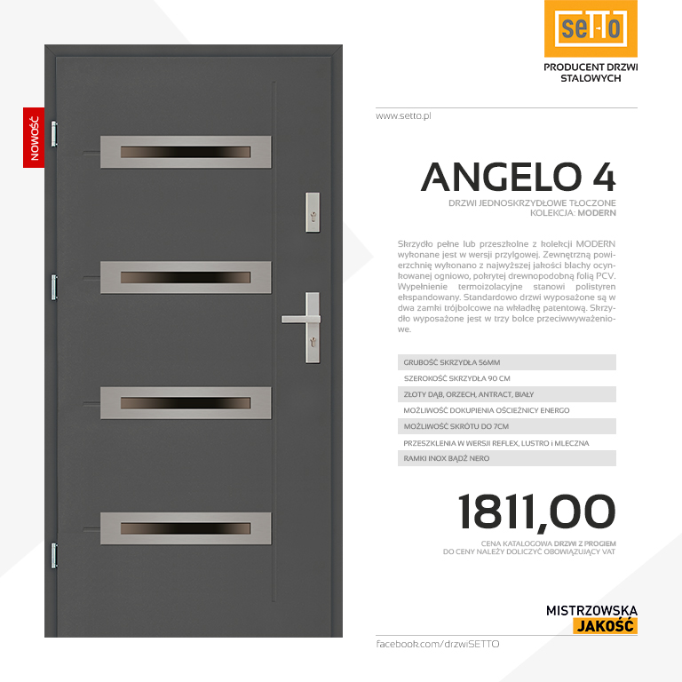 Drzwi zewnętrzne Angelo 4 Modern