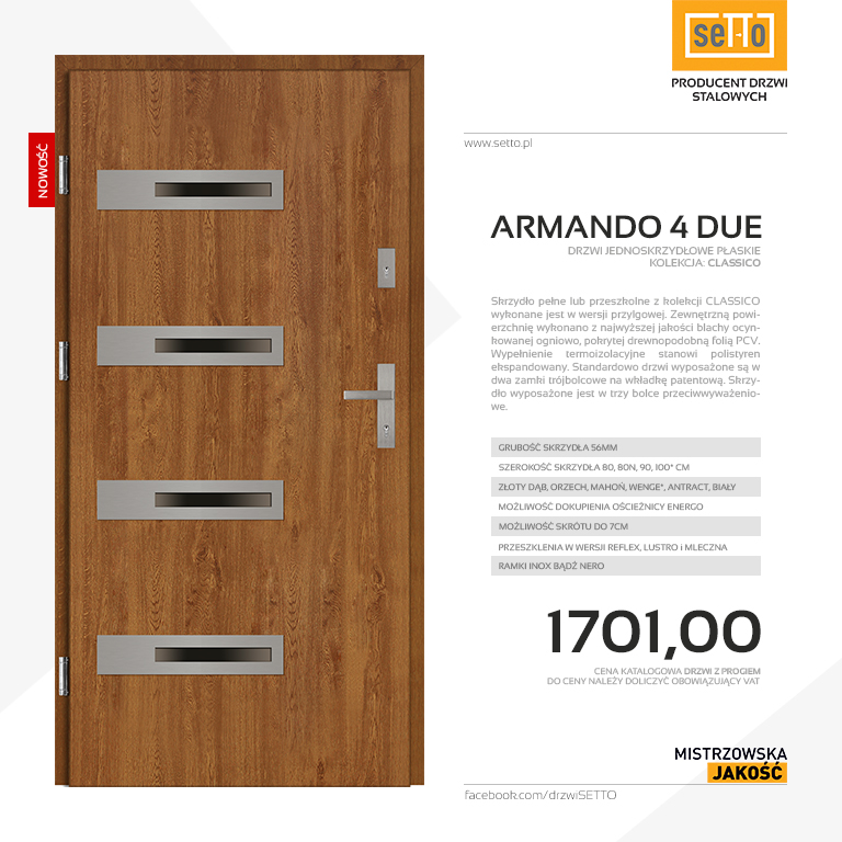 Drzwi zewnętrzne Armando 4 Due Classico