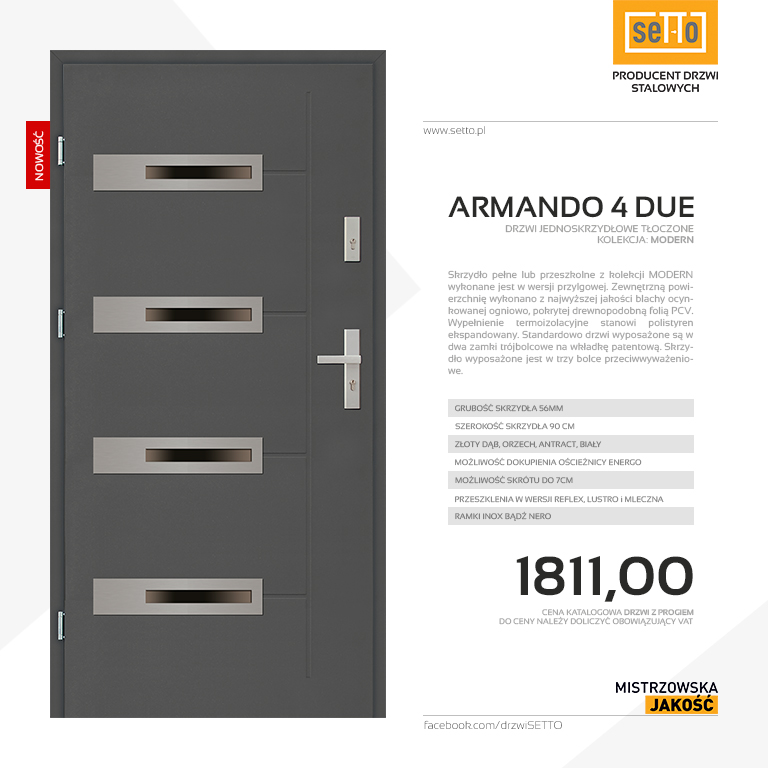 Drzwi zewnętrzne Armando 4 Due Modern