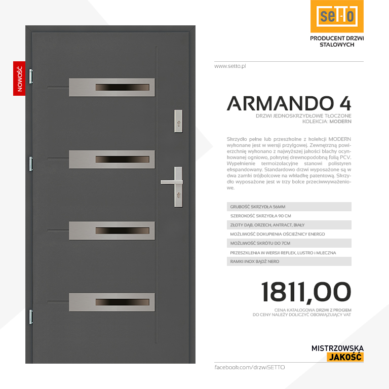 Drzwi zewnętrzne Armando 4 Modern