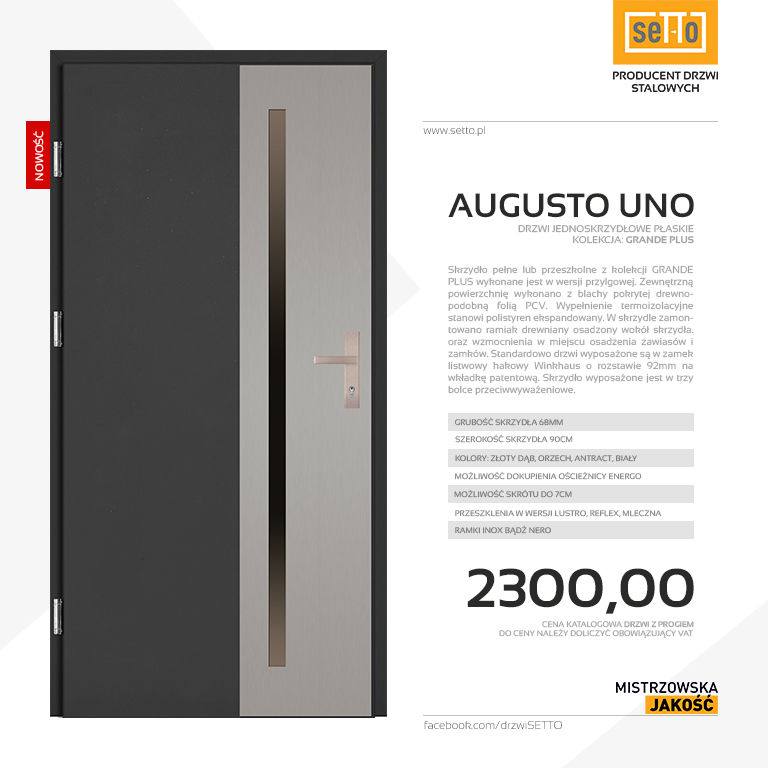 Drzwi zewnętrzne Augusto Uno Plus