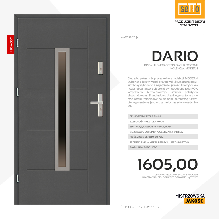 Drzwi zewnętrzne Dario Modern