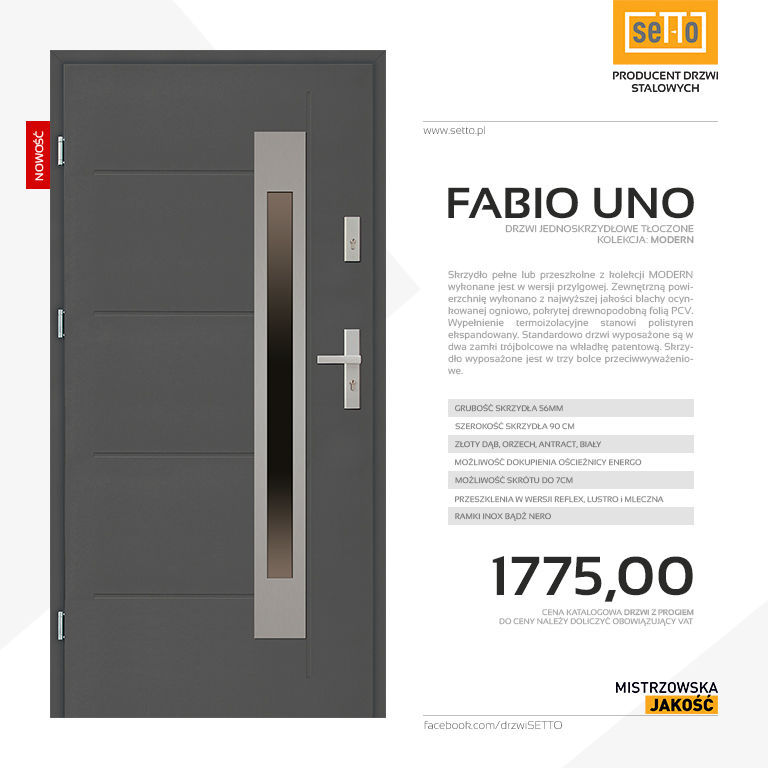 Drzwi zewnętrzne Fabio Uno