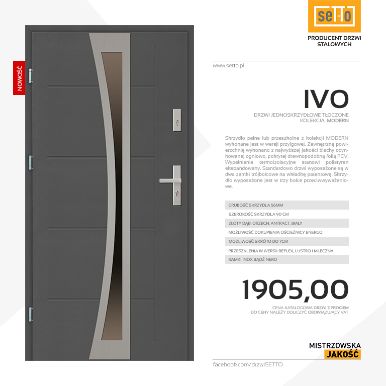 Drzwi zewnętrzne Ivo Modern