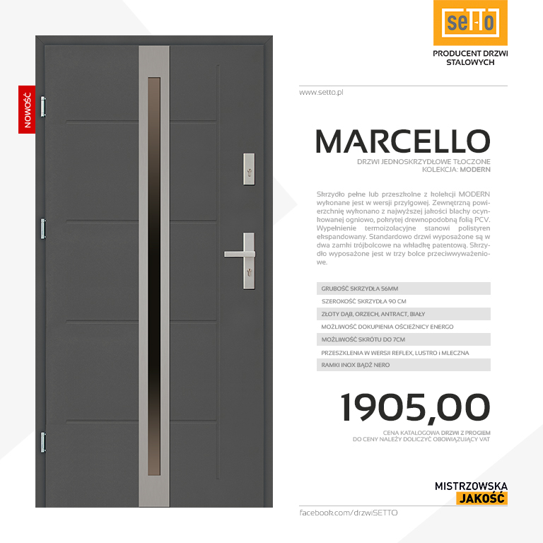 Drzwi zewnętrzne Marcello Modern
