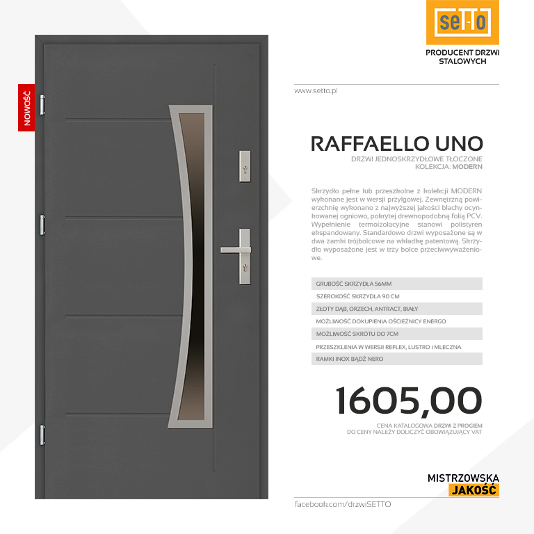 Drzwi zewnętrzne Raffaello Uno Modern