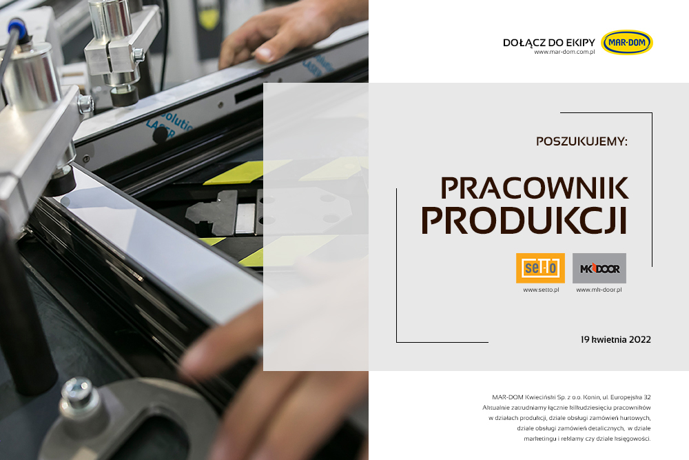 Praca Konin - Pracownik produkcji drzwi SETTO