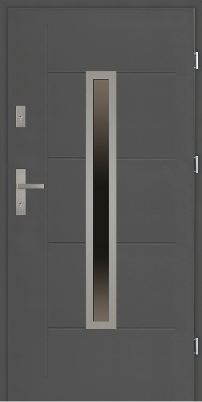 Drzwi zewnętrzne 90 cm antracyt z tłoczeniem Dario Modern marki SETTO