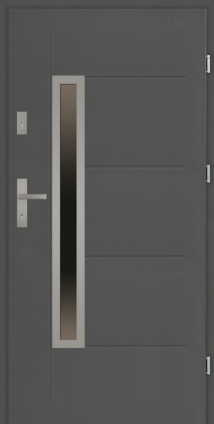 Drzwi zewnętrzne antracyt z tłoczeniem Dario Uno Modern SETTO
