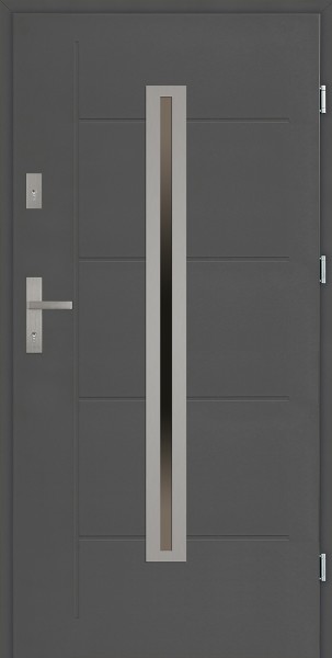 Drzwi zewnętrzne antracyt 90 cm z tłoczeniem Paolo Modern SETTO