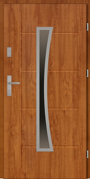 Drzwi zewnętrzne złoty dąb tłoczone Raffaello Modern SETTO