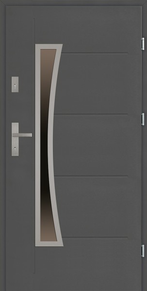 Drzwi zewnętrzne antracyt tłoczone 90 cm Raffaello Uno Modern SETTO