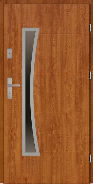 Drzwi zewnętrzne złoty dąb tłoczone 90 cm Raffaello Uno Modern SETTO