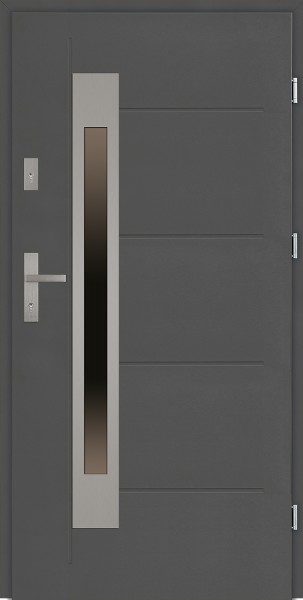 Drzwi zewnętrzne 90 cm antracyt tłoczone Fabio Uno Modern SETTO