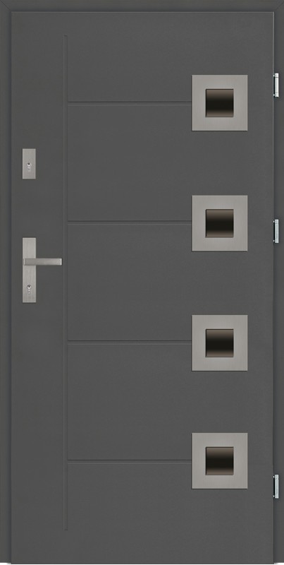 Drzwi zewnętrzne antracyt z tłoczeniem Carlo Due Modern SETTO