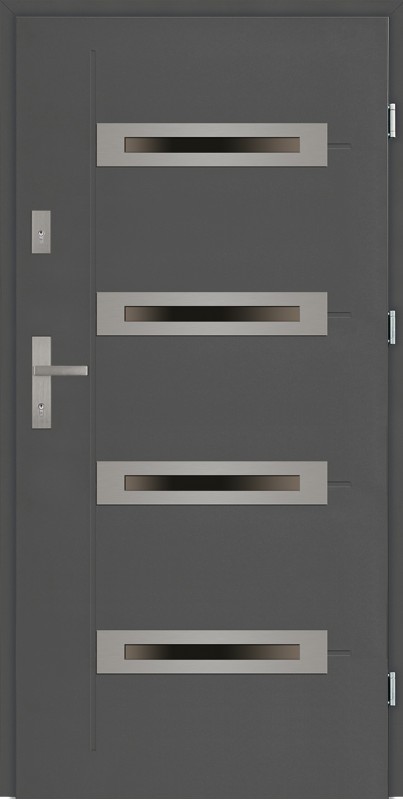 Drzwi zewnętrzne antracyt z 4 szybami Angelo 4 Modern SETTO