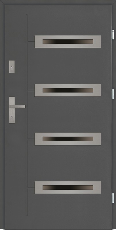 Drzwi zewnętrzne z 4 szybami antracyt Angelo 4 Due Modern SETTO