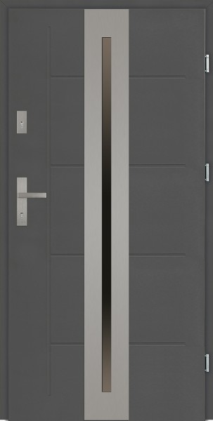 Drzwi zewnętrzne 90 cm z szybą na całą długość skrzydła Matteo Modern SETTO
