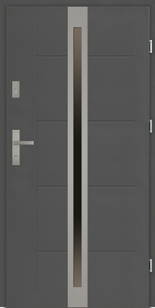 Drzwi zewnętrzne antracyt z szybą Marcello Modern SETTO