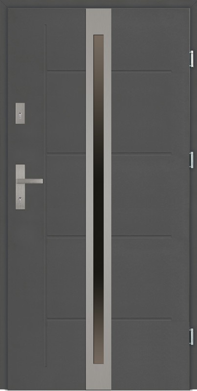 Drzwi zewnętrzne antracyt z szybą Marcello Modern SETTO