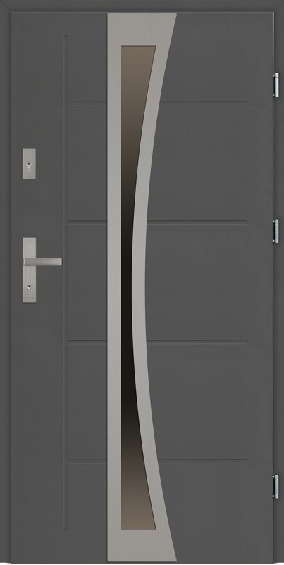 Drzwi zewnętrzne 90 cm tłoczone z szybą Ivo Modern SETTO