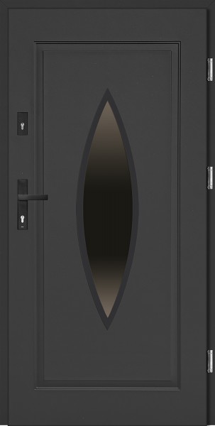 Drzwi stalowe antracyt tłoczone z przeszkleniem Ernesto 68 SETTO