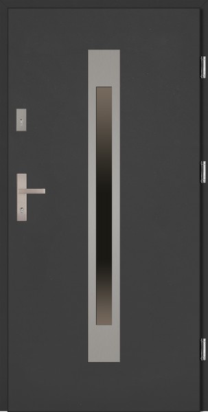 Drzwi zewnętrzne antracyt 56 mm szyba reflex Fabio Classico SETTO