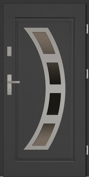 Drzwi stalowe antracyt szyba reflex Ricardo J-Tytanium SETTO