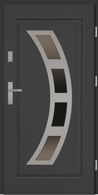 Drzwi stalowe antracyt szyba reflex Ricardo J-Tytanium SETTO