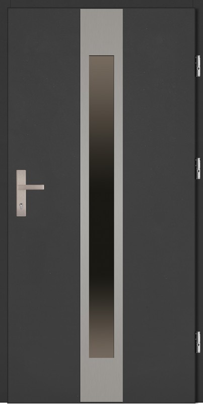 Drzwi zewnętrzne antracyt z szybą Sergio 92 SETTO