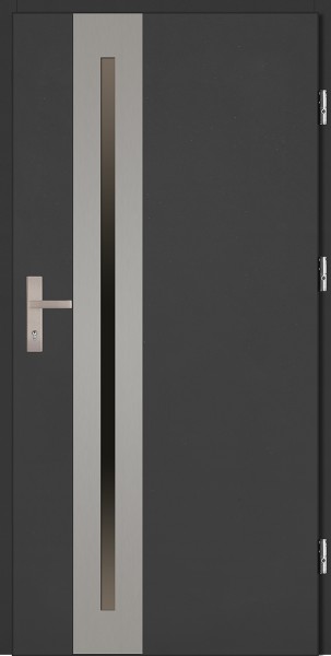Drzwi zewnętrzne antracyt ramka INOX Matteo Uno 92 SETTO