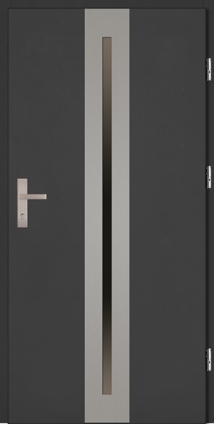Drzwi zewnętrzne antracyt ramka INOX Matteo 92 SETTO
