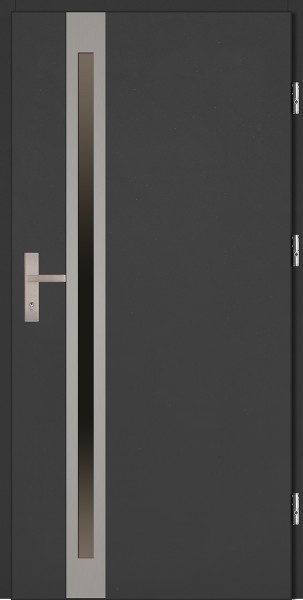 Drzwi zewnętrzne antracyt ramka INOX Marcello Uno 92 SETTO