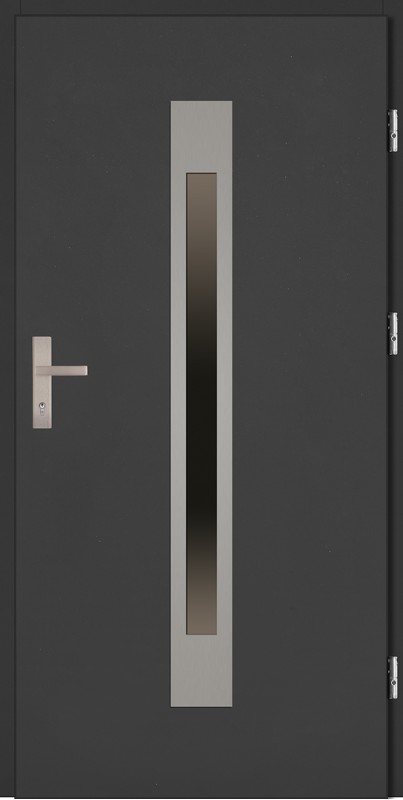 Drzwi zewnętrzne antracyt ramka INOX Fabio 92 SETTO