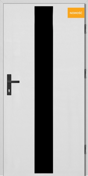 Drzwi wejściowe pełne białe - Aplikacja 12 Plus Glass Black