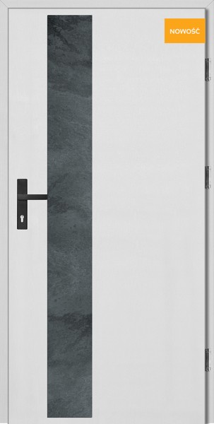 Drzwi wejściowe pełne białe - Aplikacja 13 Plus Spiek Nero