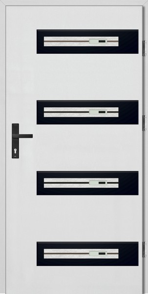 Drzwi wejściowe zewnętrzne białe Francesco Step Plus 68 mm
