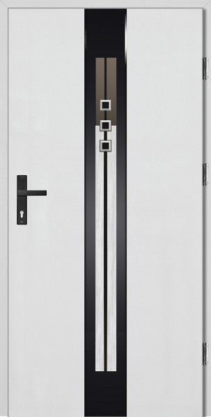 Drzwi wejściowe zewnętrzne białe Fabio STEP DIP Plus 68 mm
