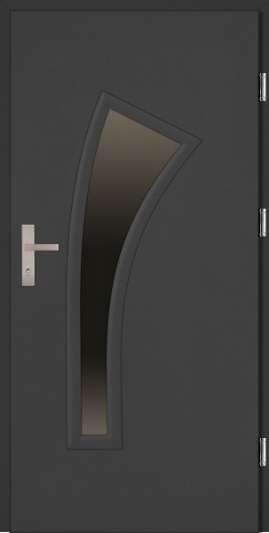 Drzwi zewnętrzne wejściowe antracyt PCV VETRO 68 mm