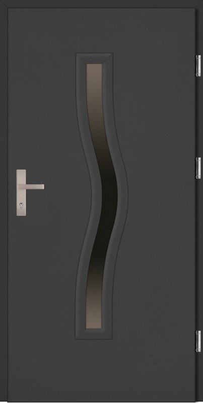 Drzwi zewnętrzne wejściowe antracyt INOX Serpente 68 mm