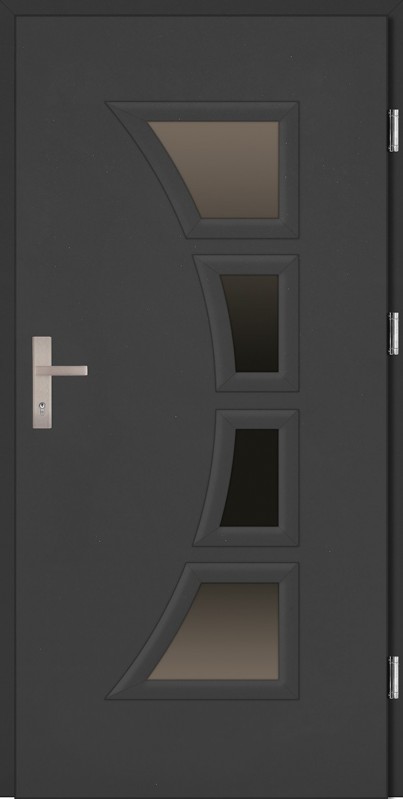 Drzwi zewnętrzne wejściowe antracyt PCV Arco 68 mm