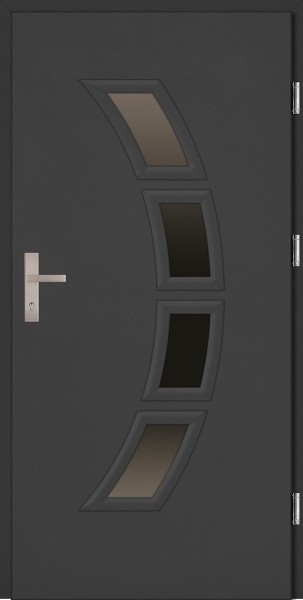 Rombo PlusDrzwi zewnętrzne wejściowe antracyt PCV Rombo 68 mm