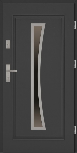 Drzwi wejściowe stalowe antracyt INOX Raffaello 68 mm