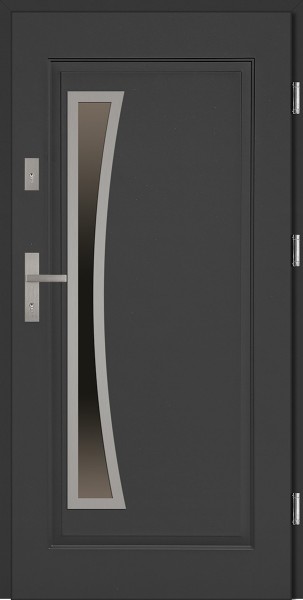 Drzwi wejściowe stalowe antracyt INOX Raffaello Uno 68 mm