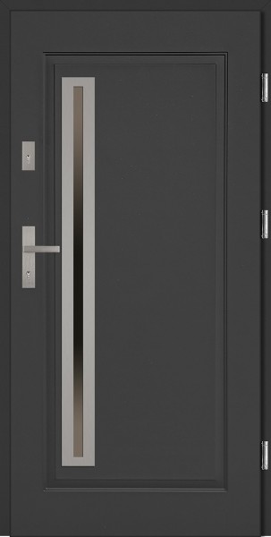 Drzwi wejściowe stalowe antracyt INOX Paolo Uno 68 mm