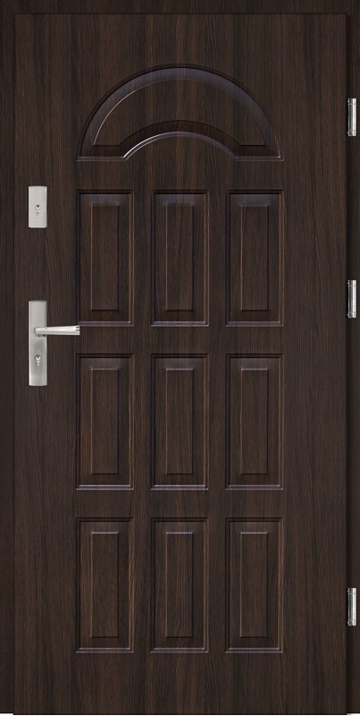 Drzwi wejściowe stalowe wenge JW3 Pełne 56 mm